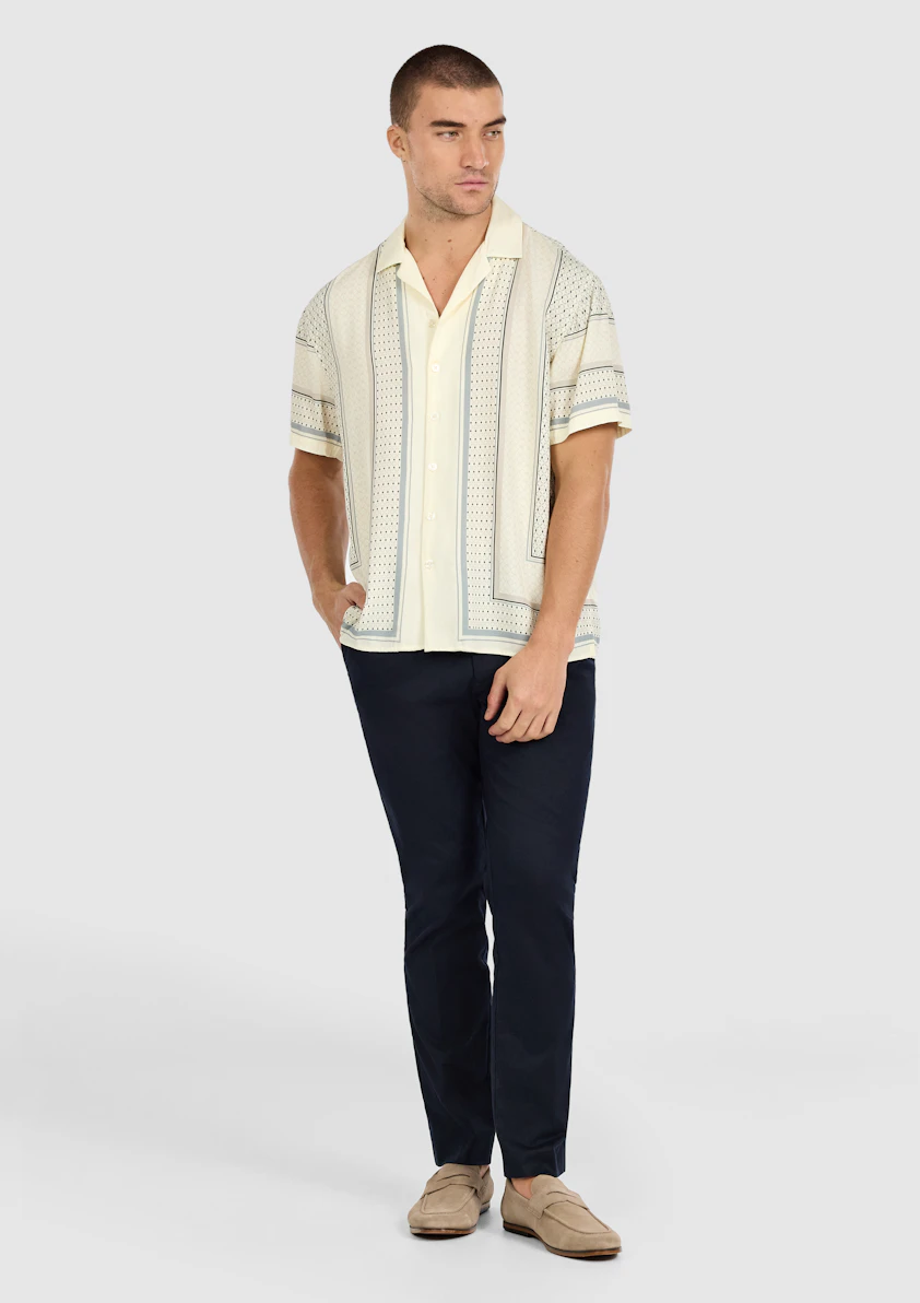 Ivory Nicco Viscose Geo Shirt