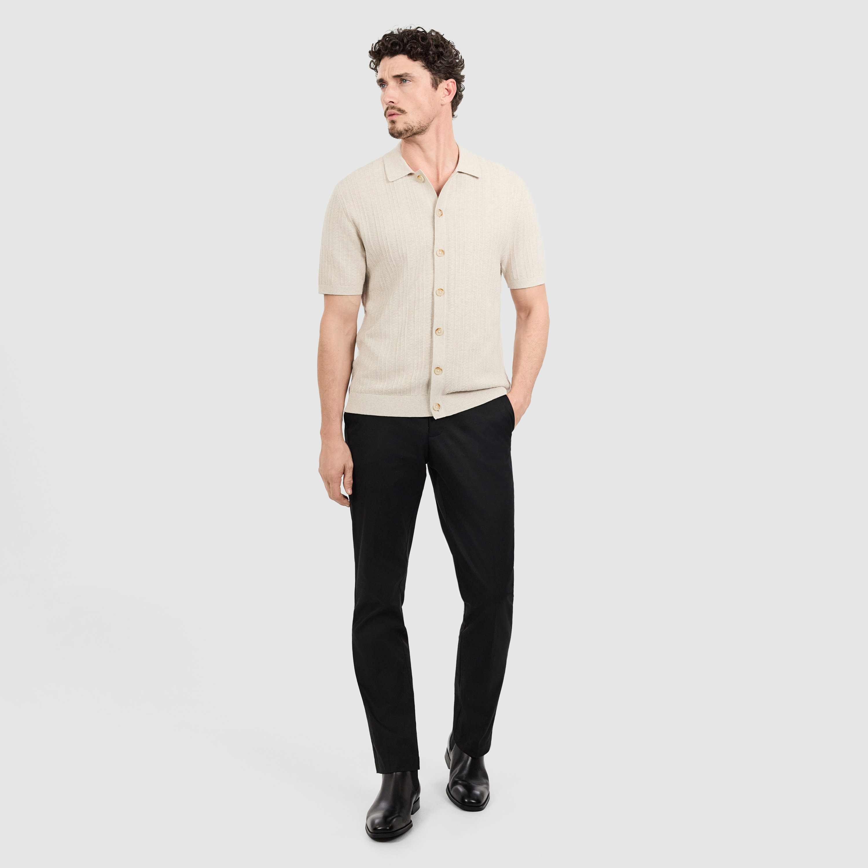 Natural Gerard Knit Shirt