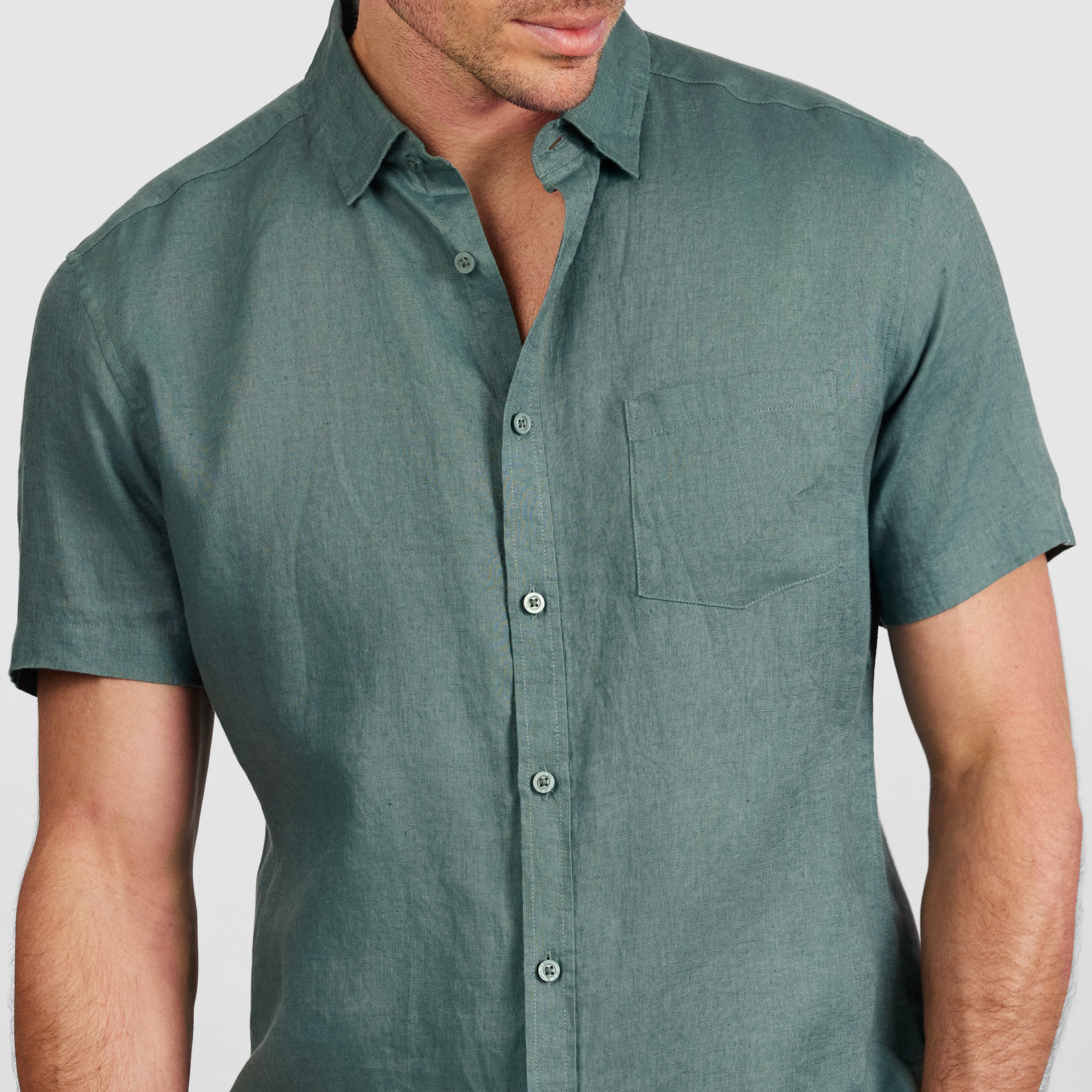 Green Alexis Pure Linen Shirt