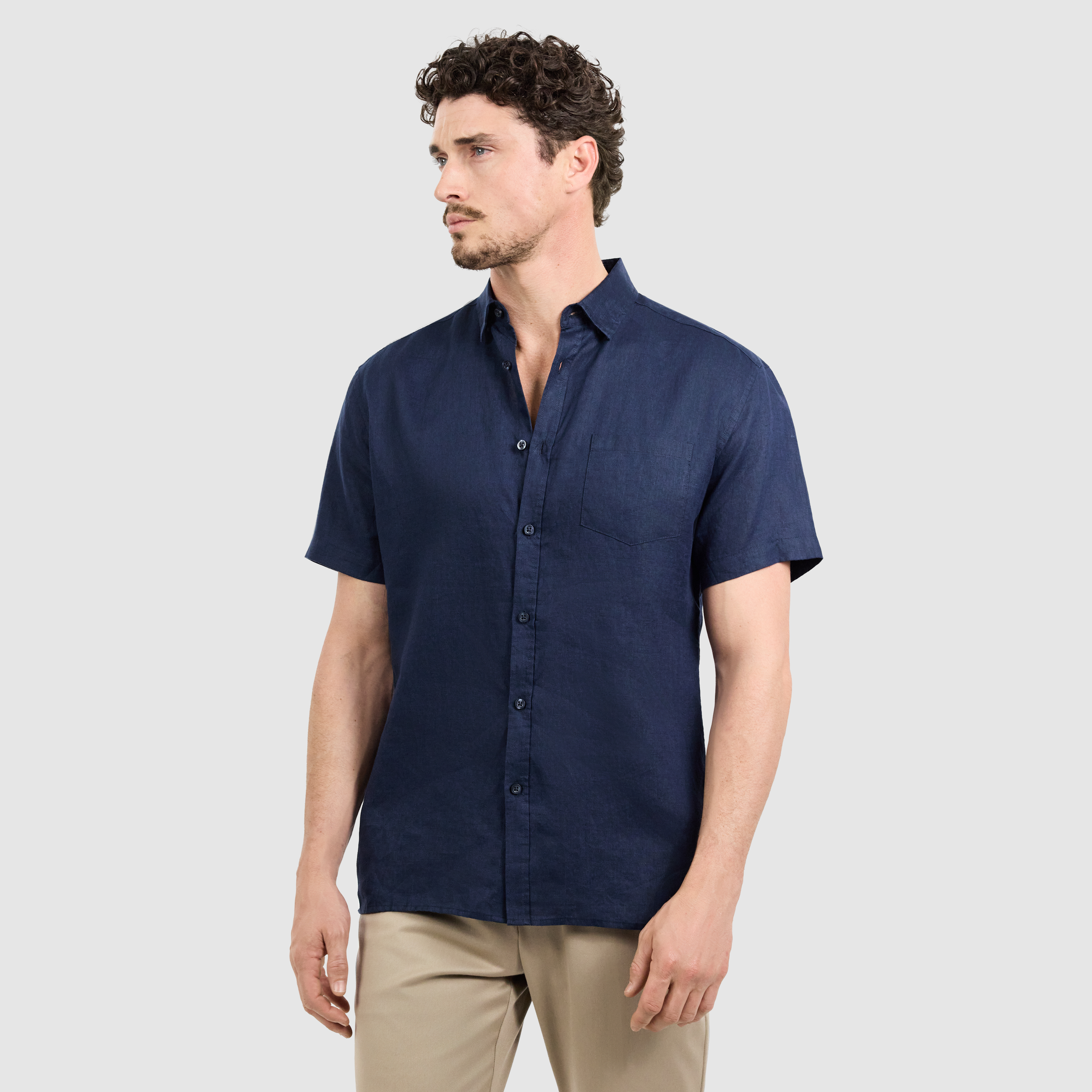 Navy Alexis Pure Linen Shirt