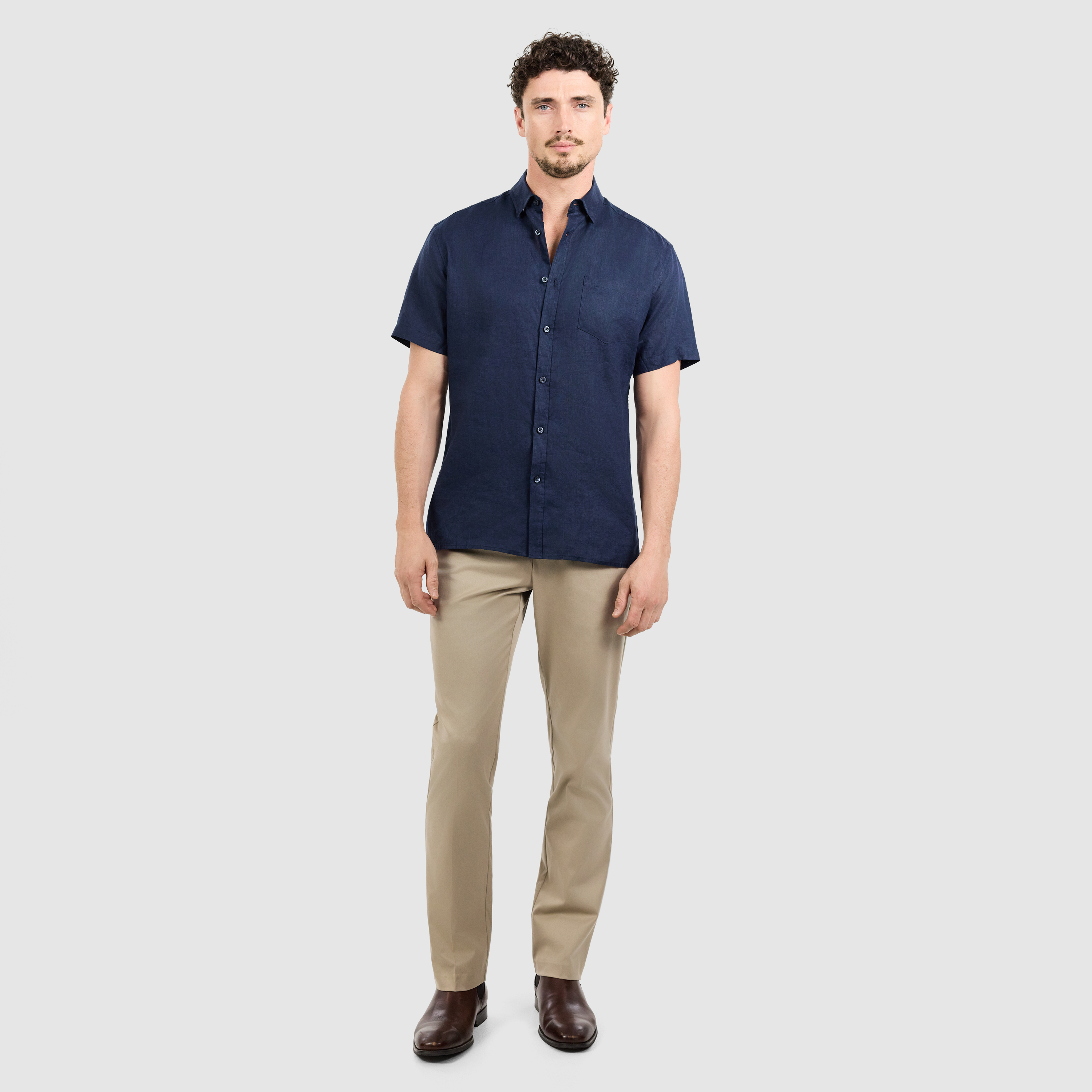 Navy Alexis Pure Linen Shirt