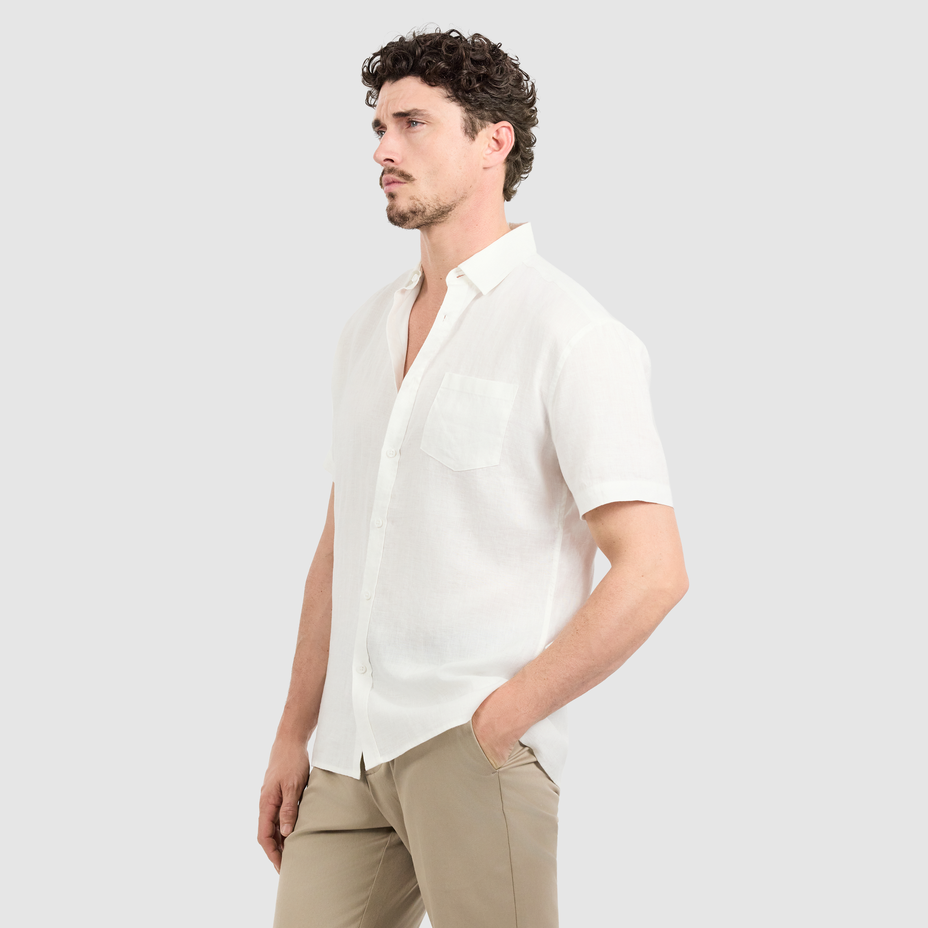 White Alexis Pure Linen Shirt