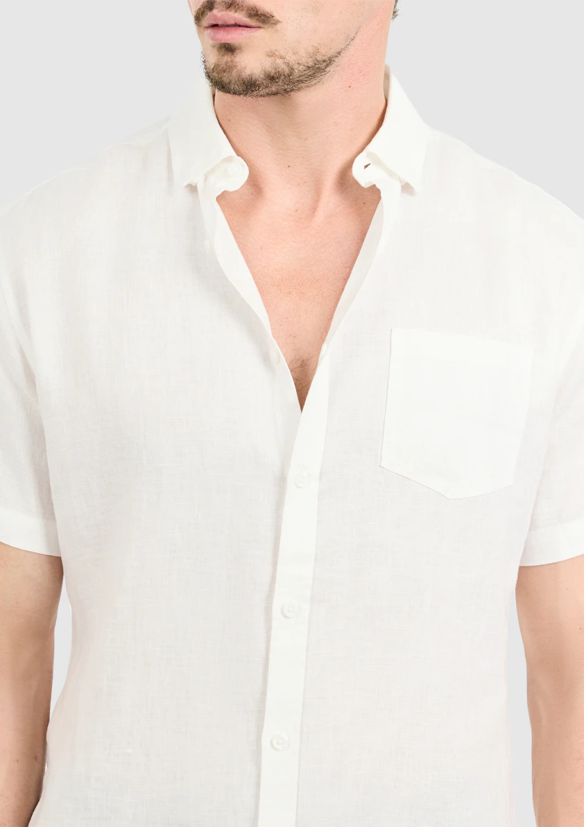 White Alexis Pure Linen Shirt