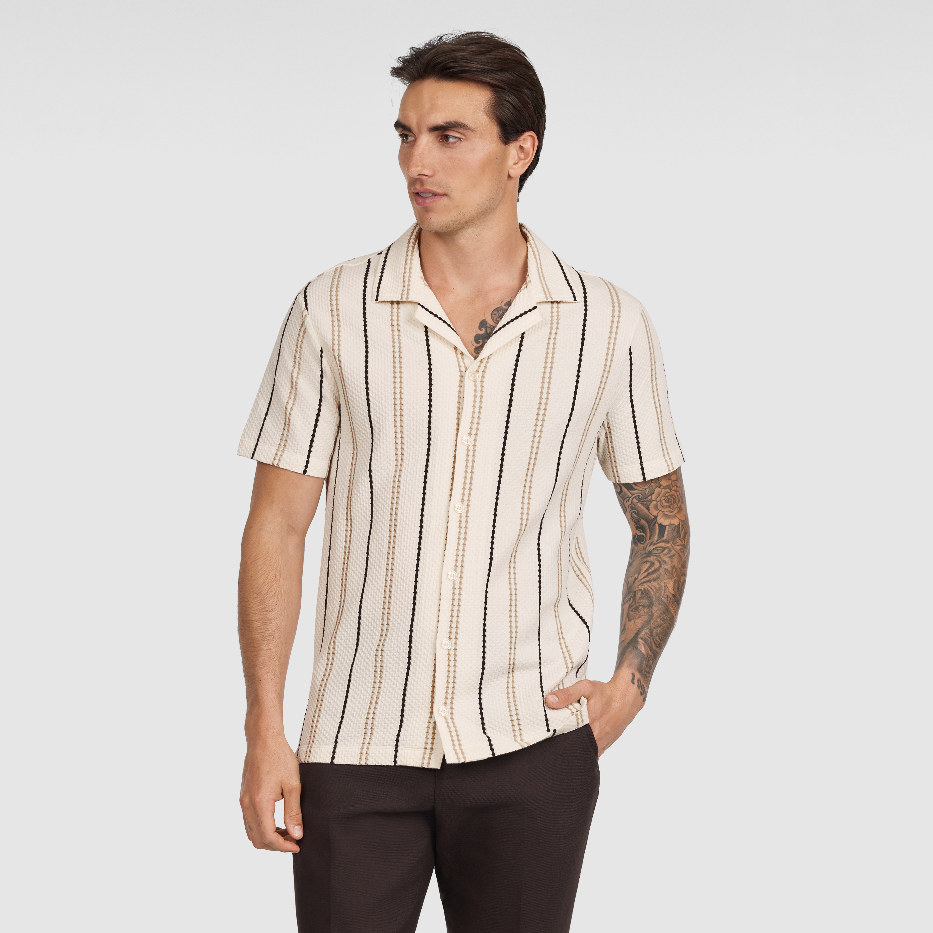 Jareth Stripe Textured Shirt