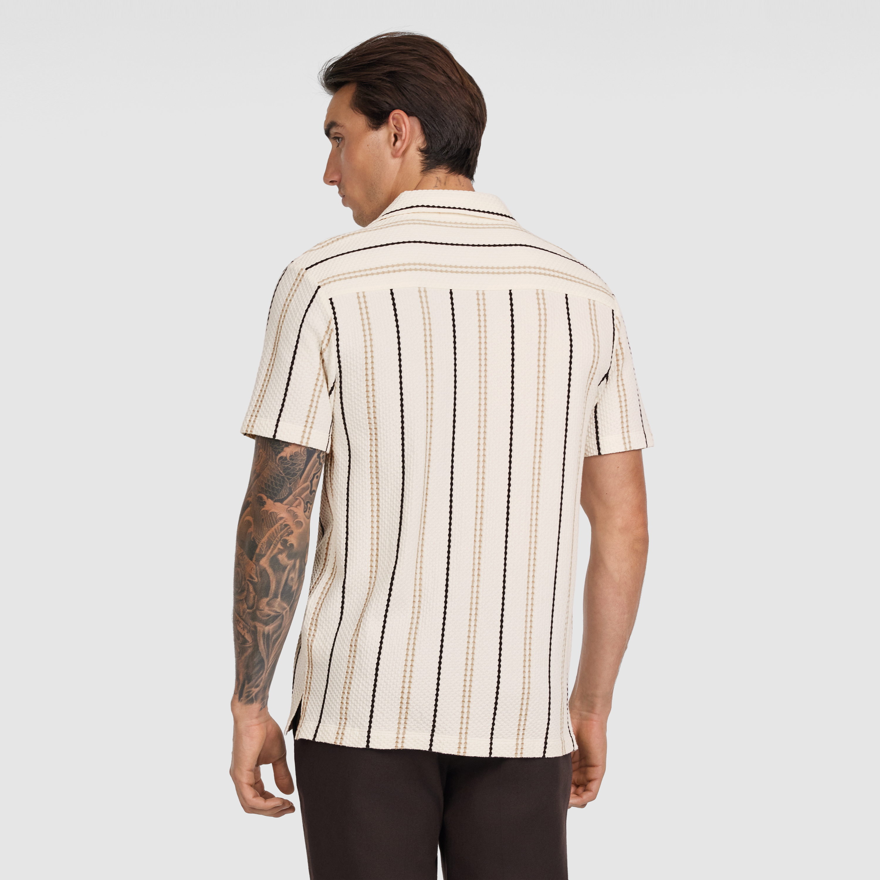 Ivory Jareth Stripe Textured Shirt