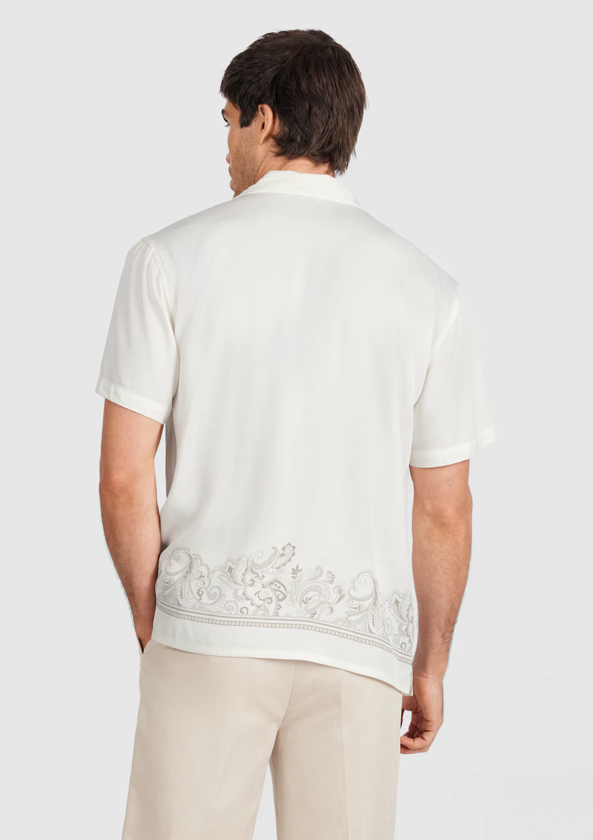 Ivory Zevon Viscose Paisley Shirt
