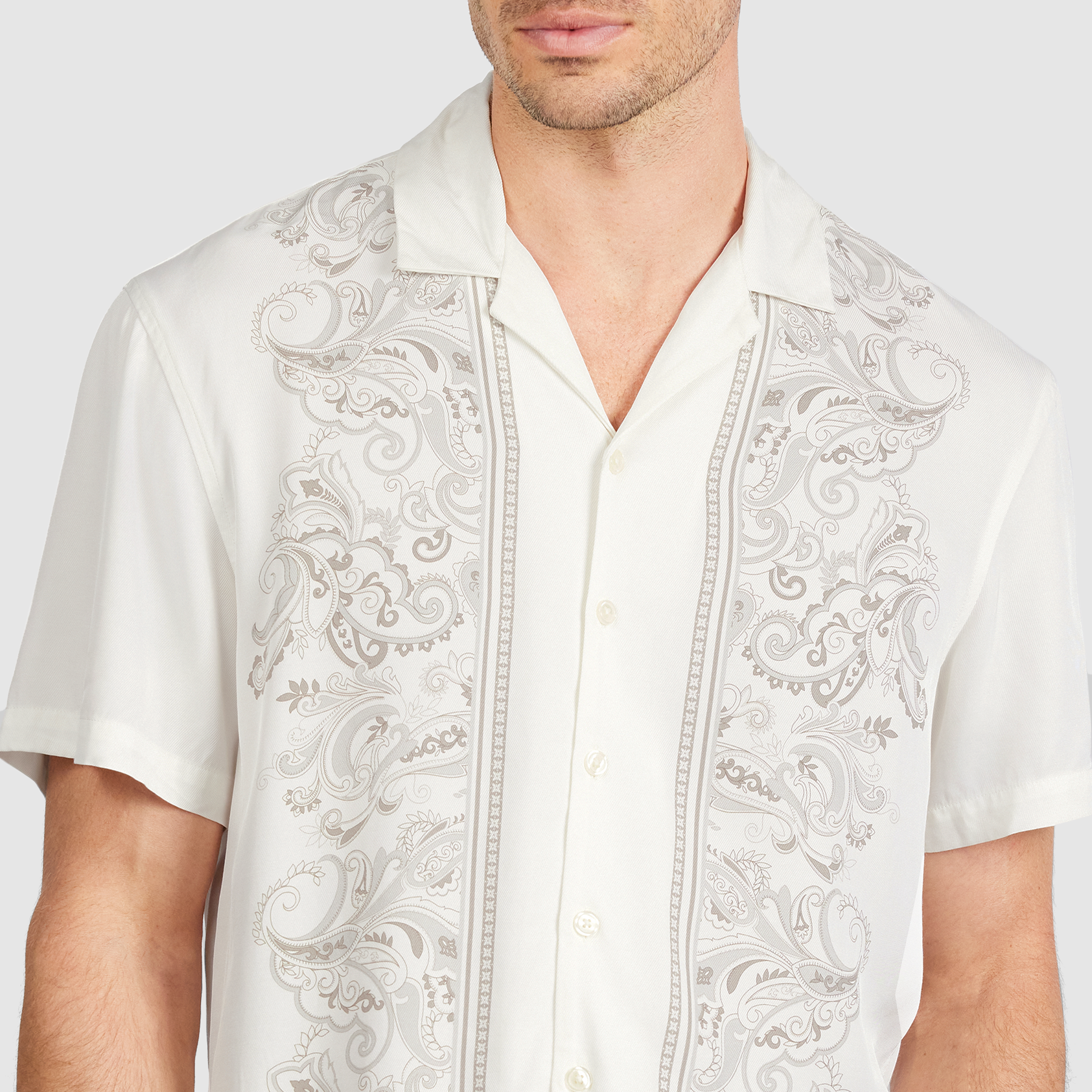 Ivory Zevon Viscose Paisley Shirt