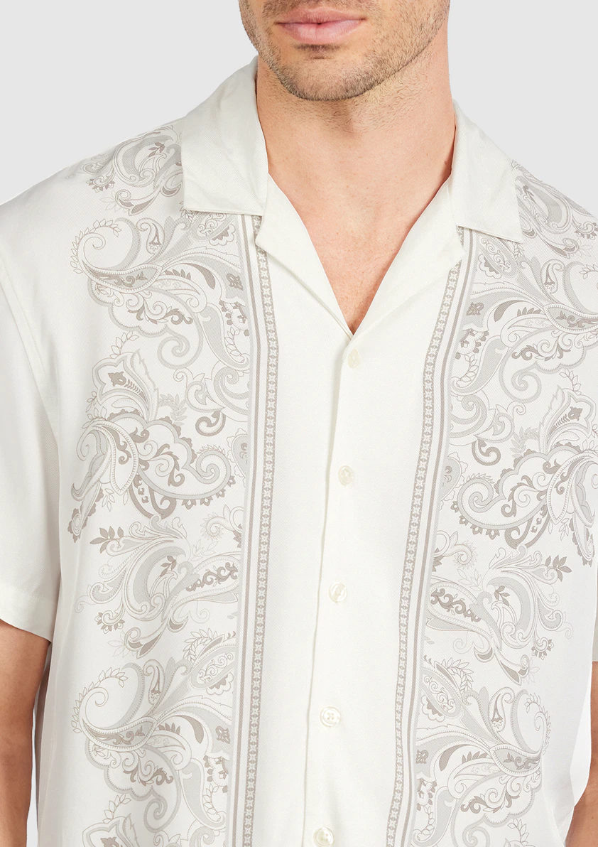 Ivory Zevon Viscose Paisley Shirt