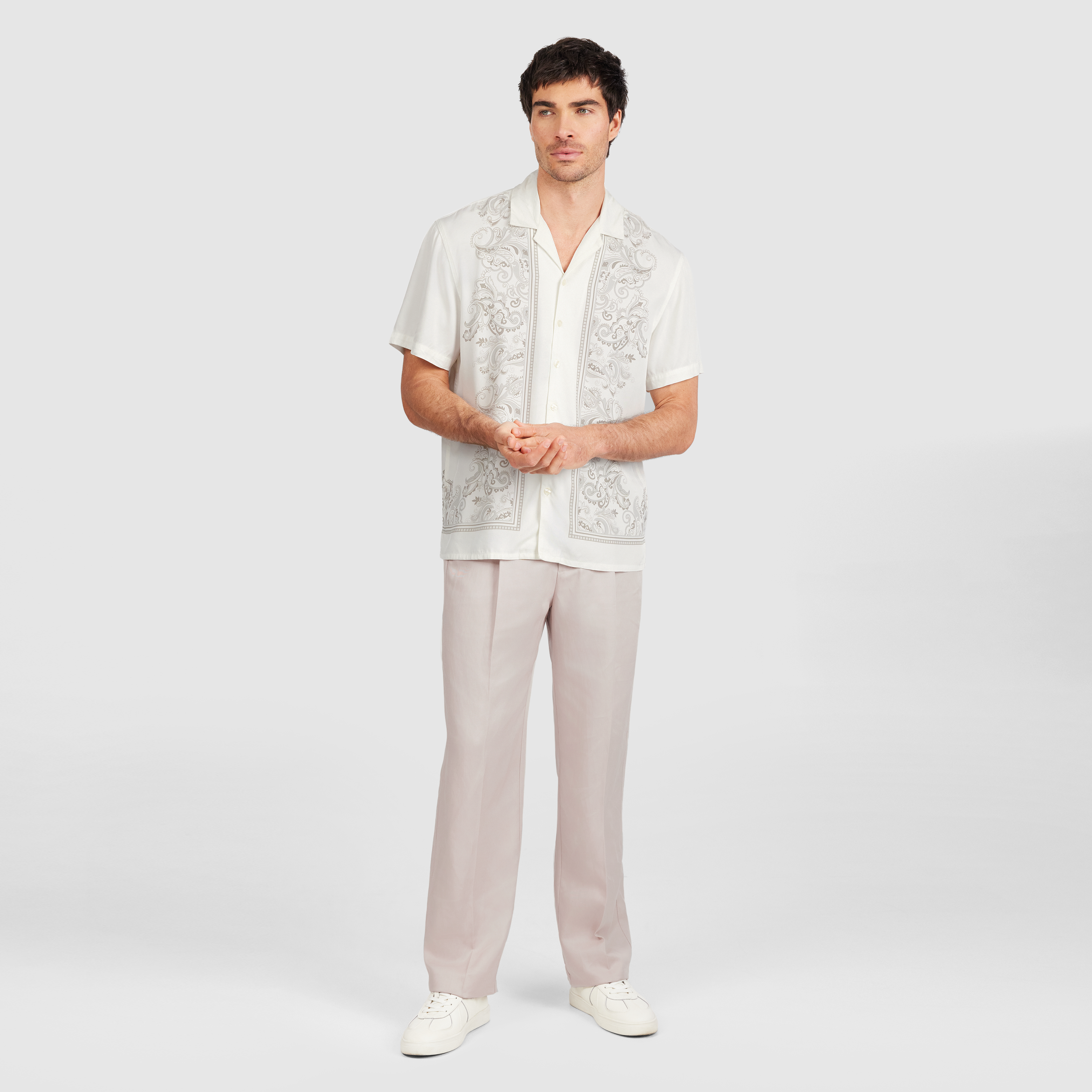 Ivory Zevon Viscose Paisley Shirt