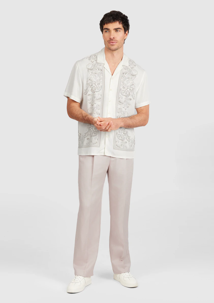 Ivory Zevon Viscose Paisley Shirt
