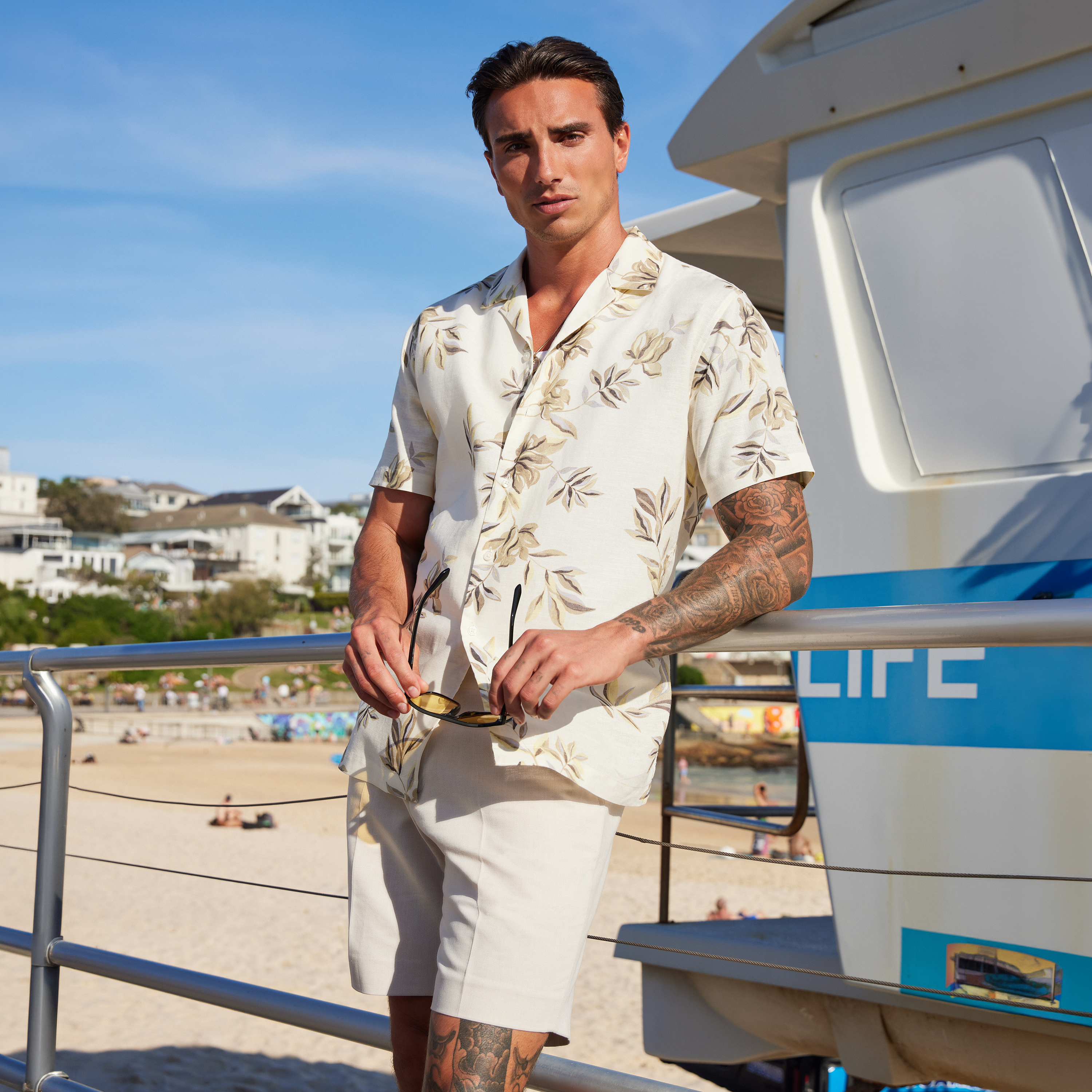 Cristian Linen Blend Floral Shirt