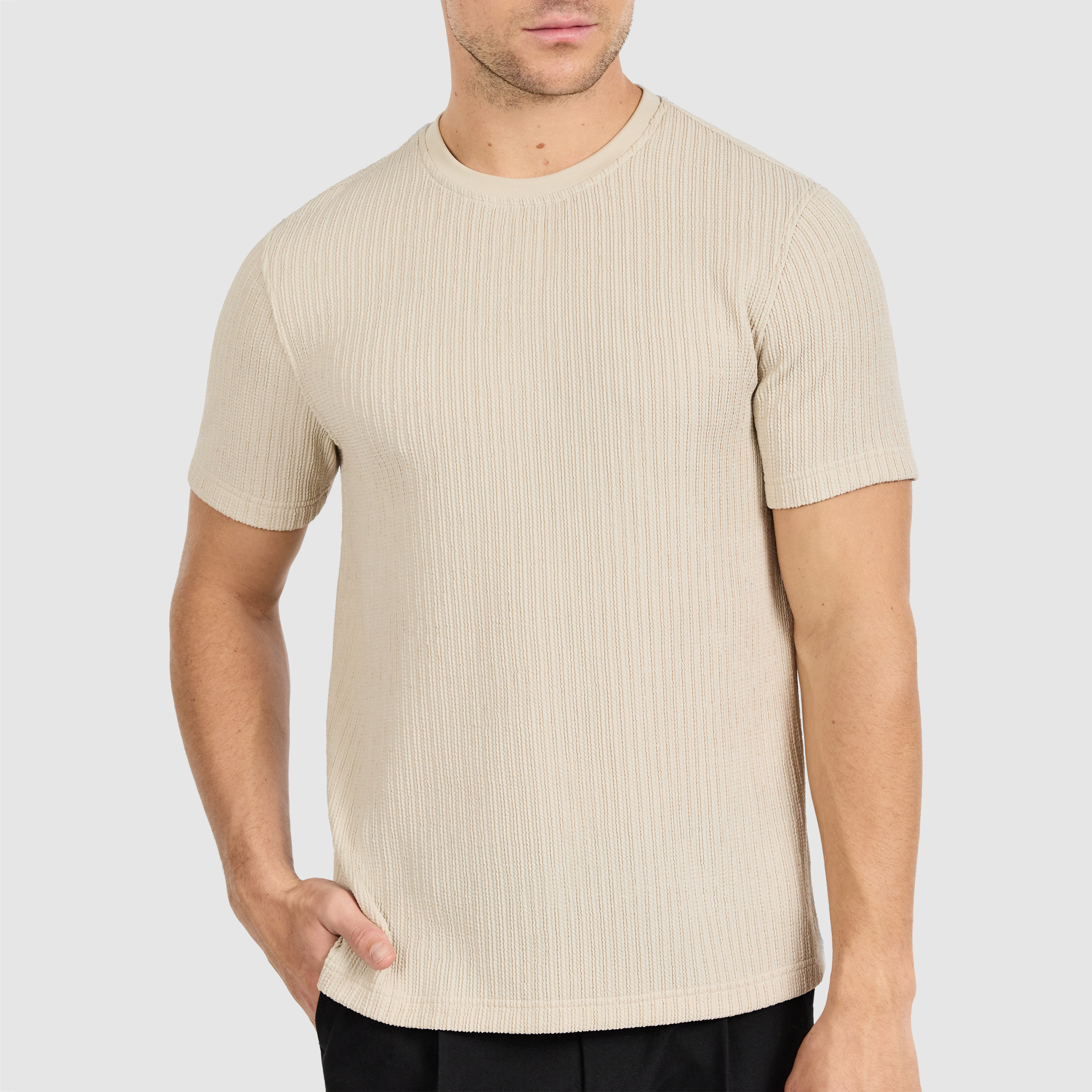 Natural Bowen Textured T Shirt