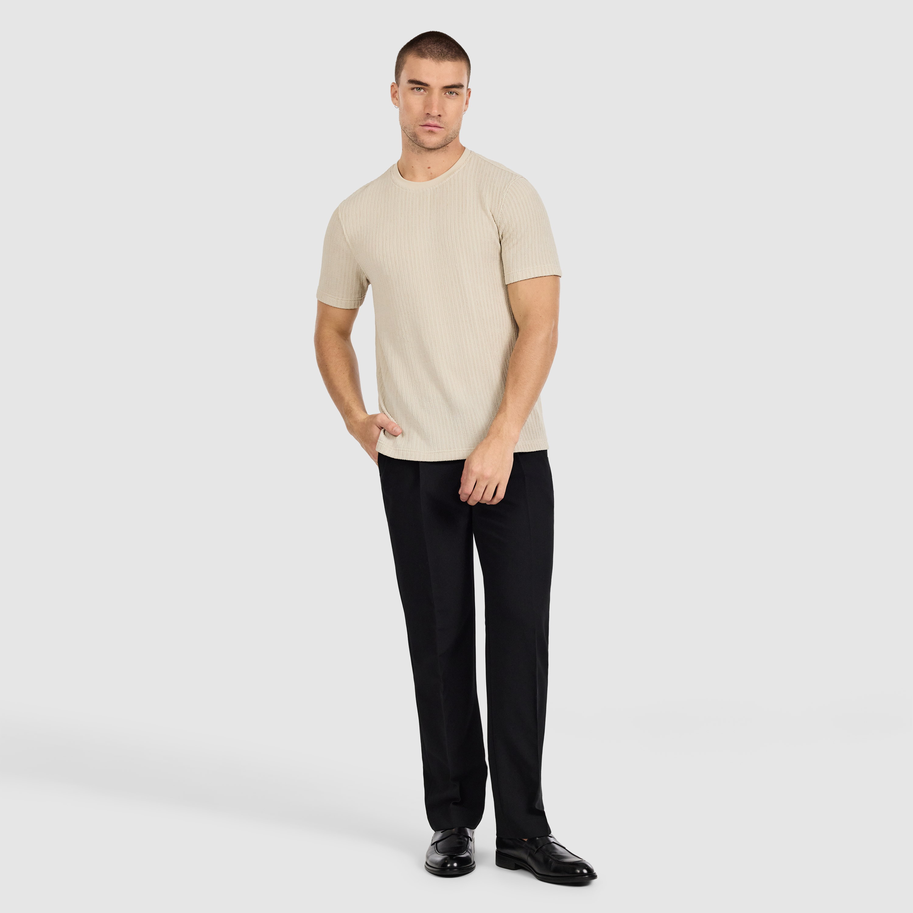 Natural Bowen Textured T Shirt