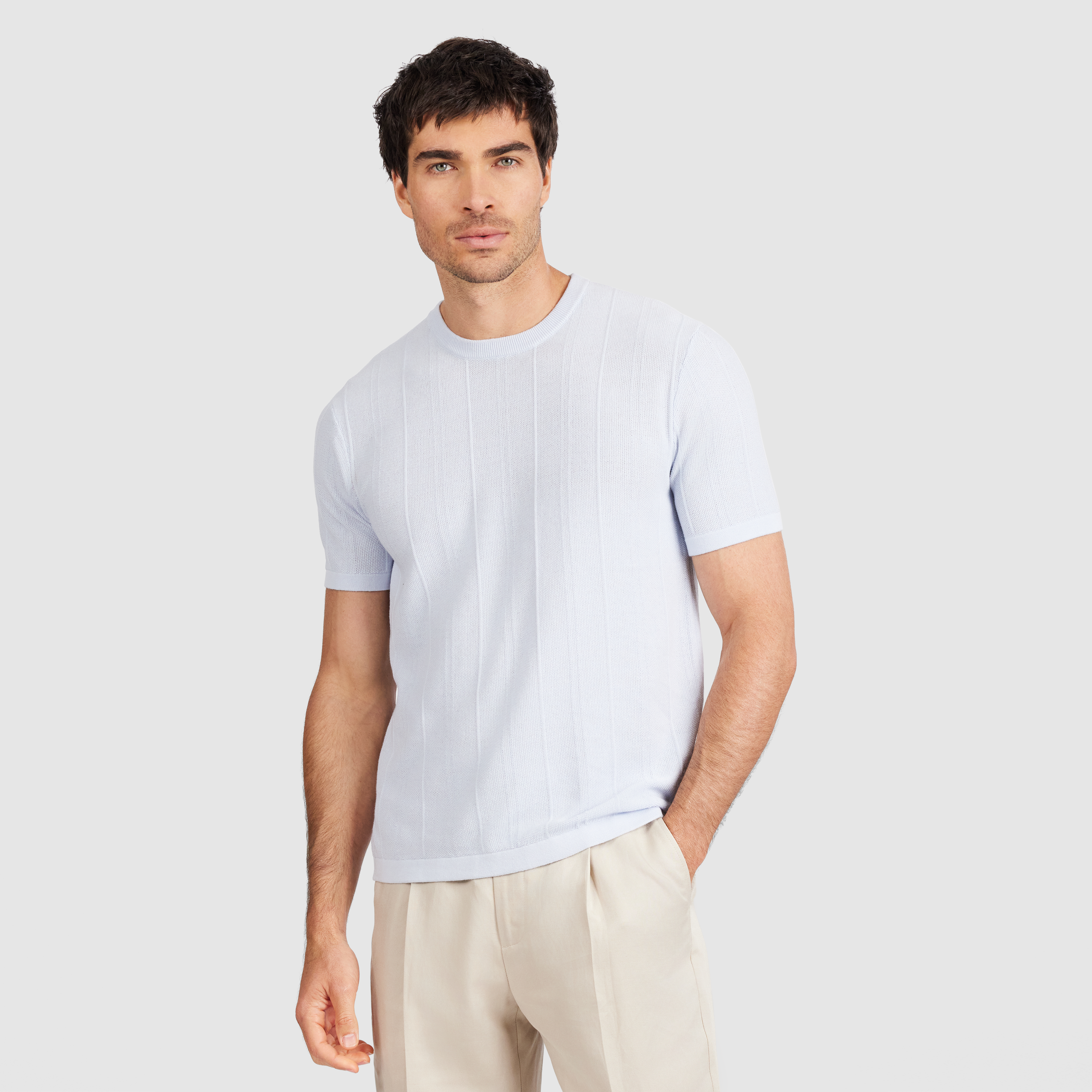 Light Blue Kohen Knit T Shirt