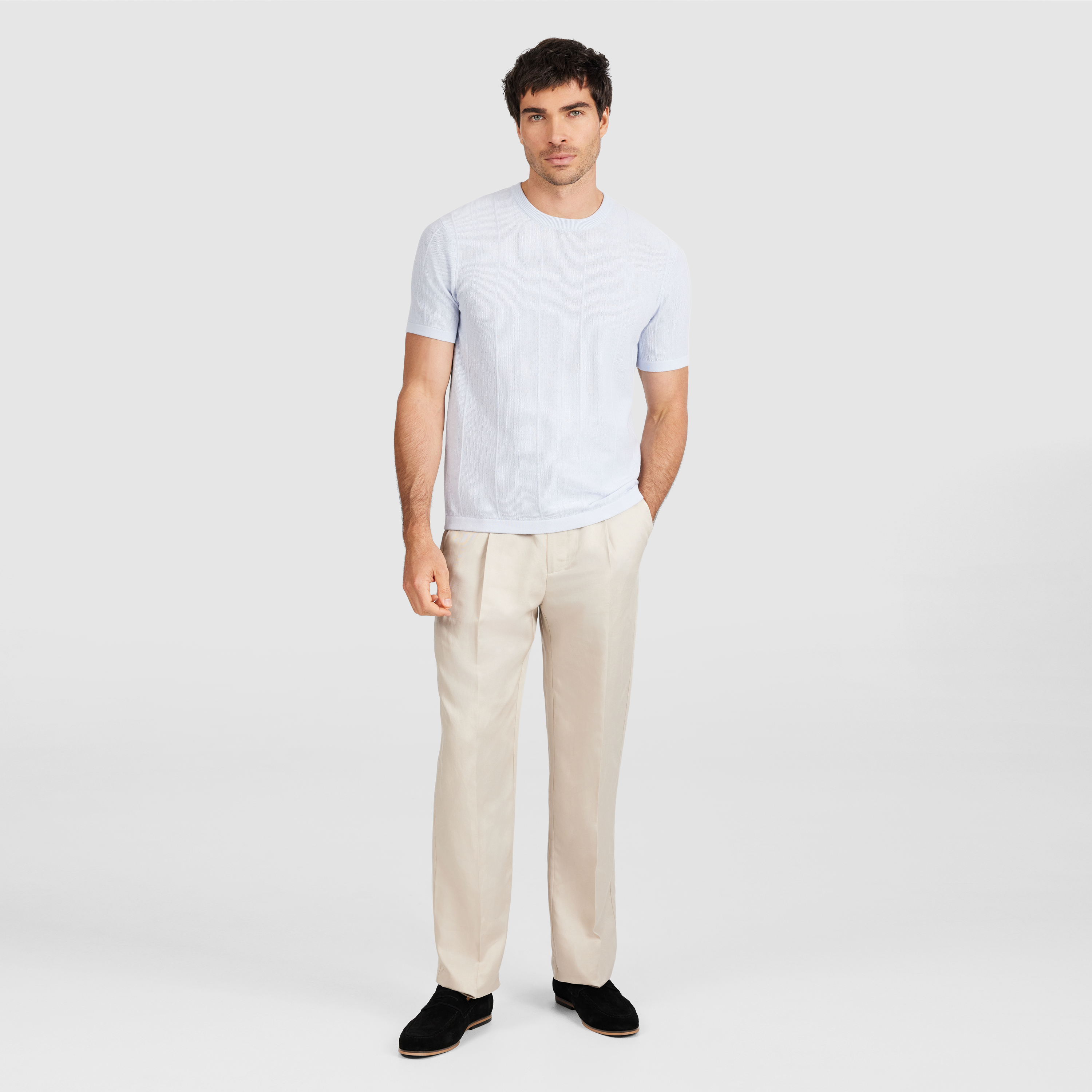 Light Blue Kohen Knit T Shirt