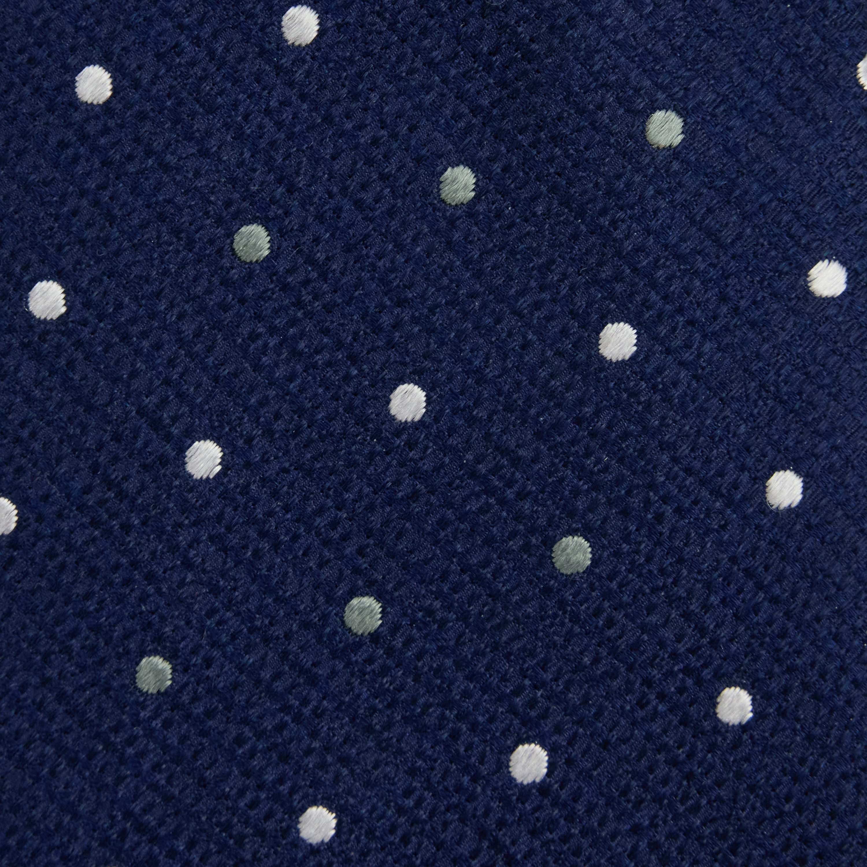 Navy Glenbrooke Spot Silk Tie