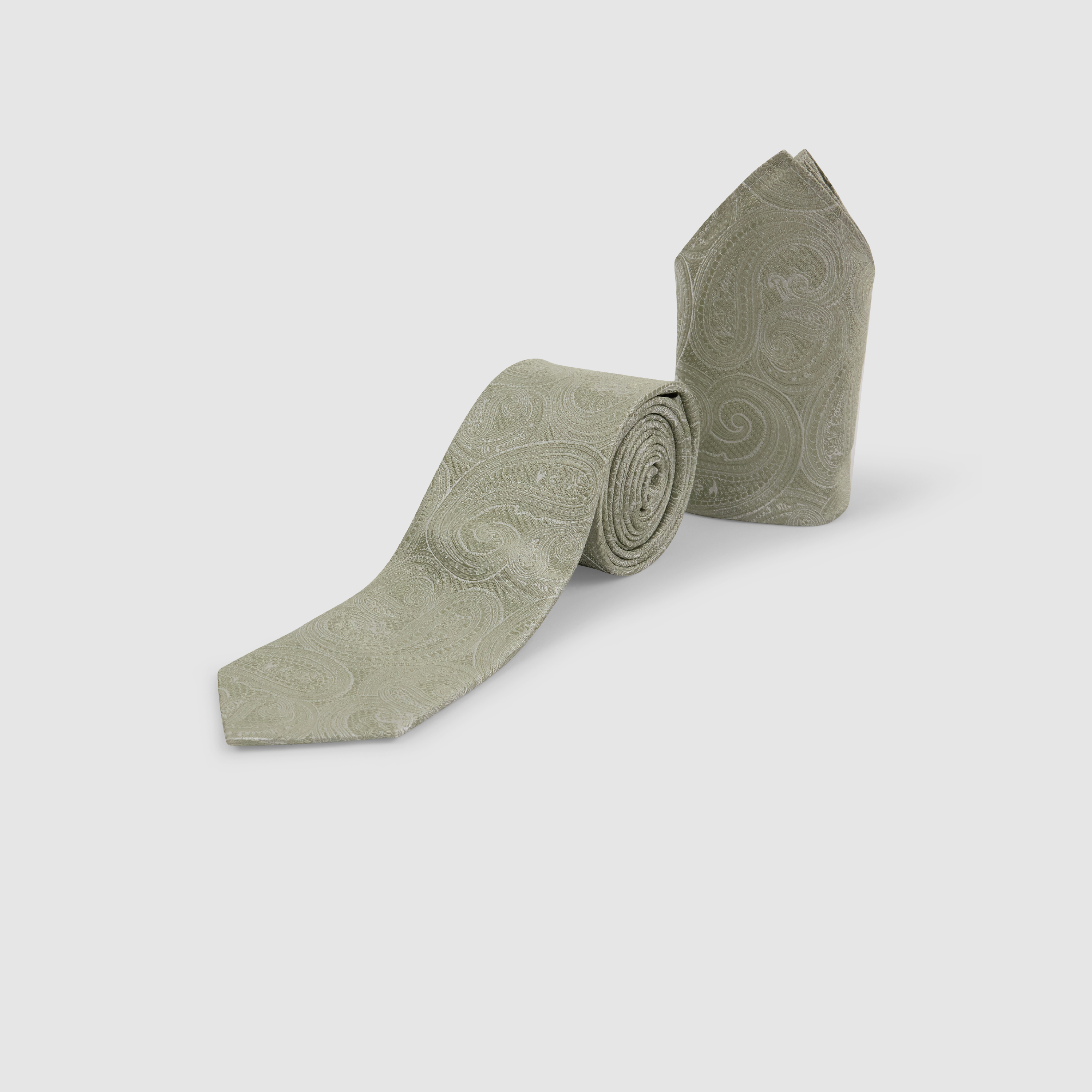 Sage Clarence Paisely Silk Tie