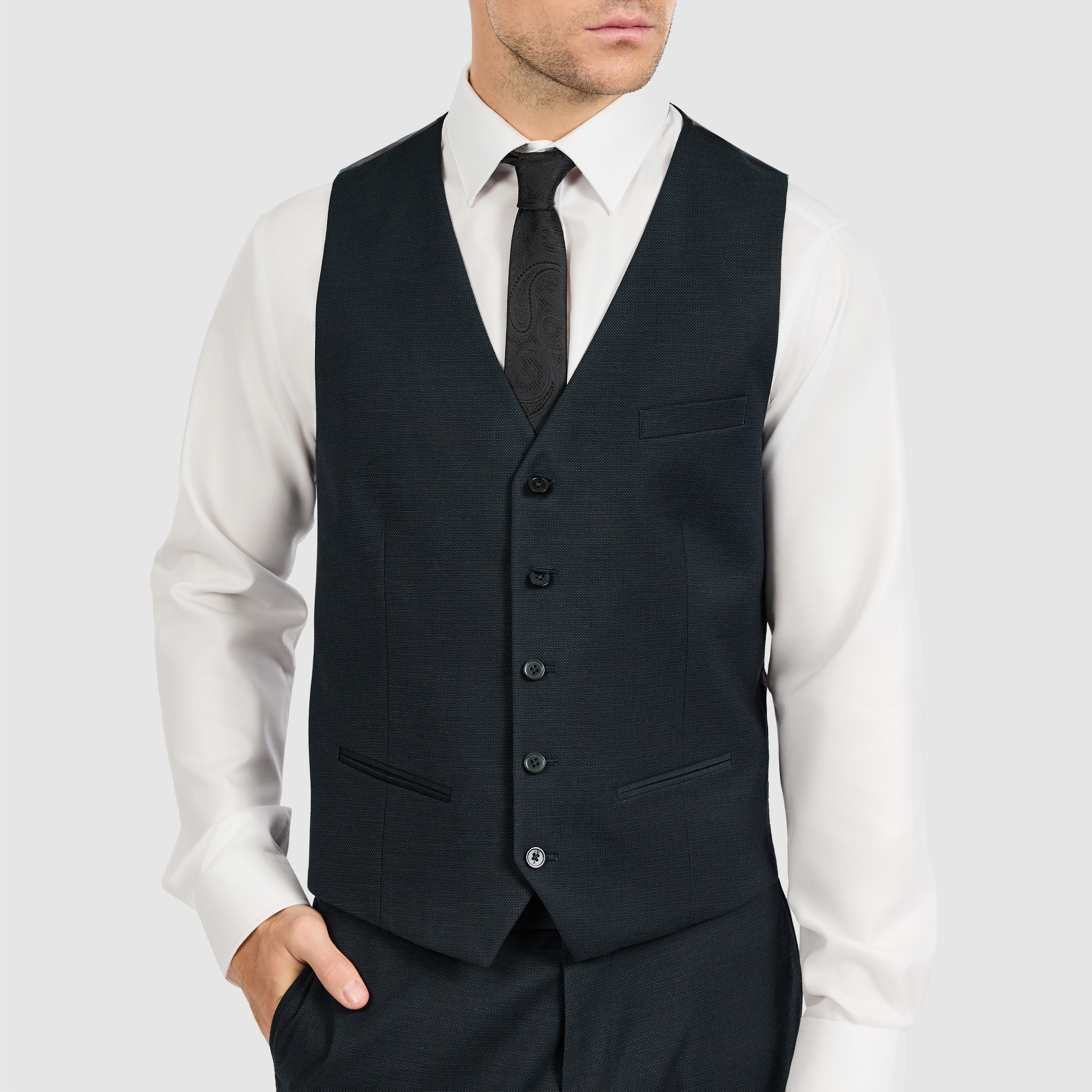 Green Keane Slim Waistcoat