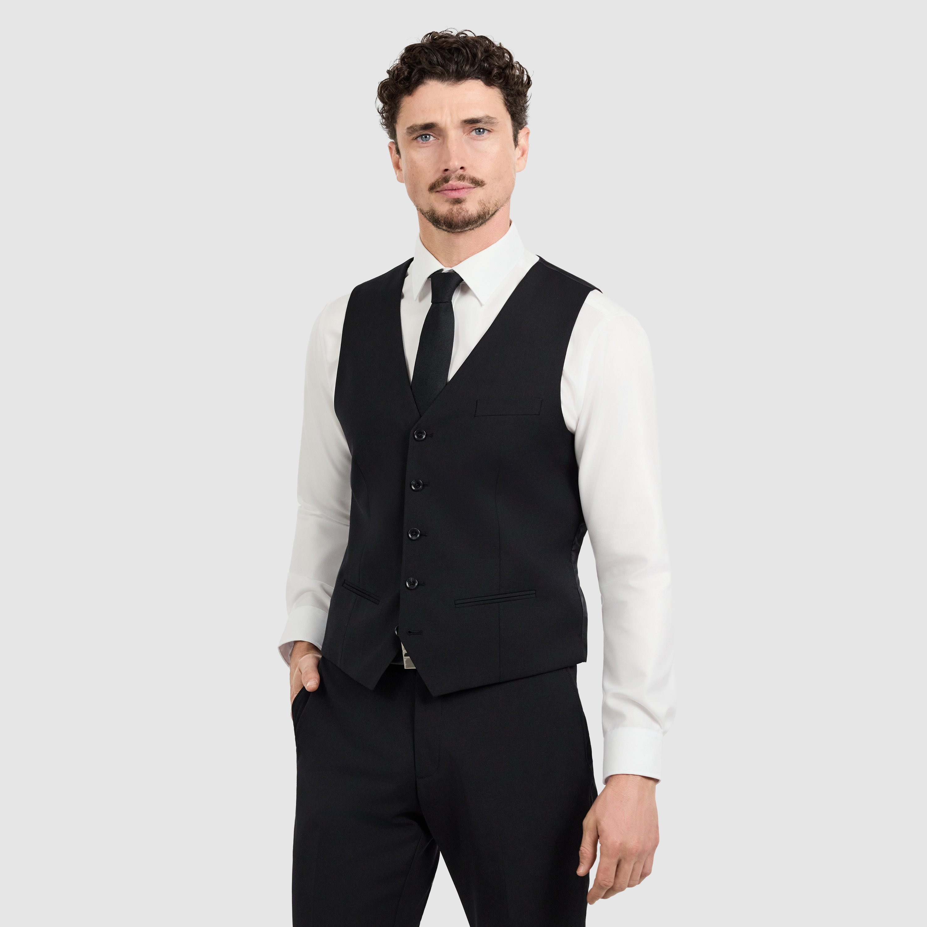 Black Titan Wool Waistcoat