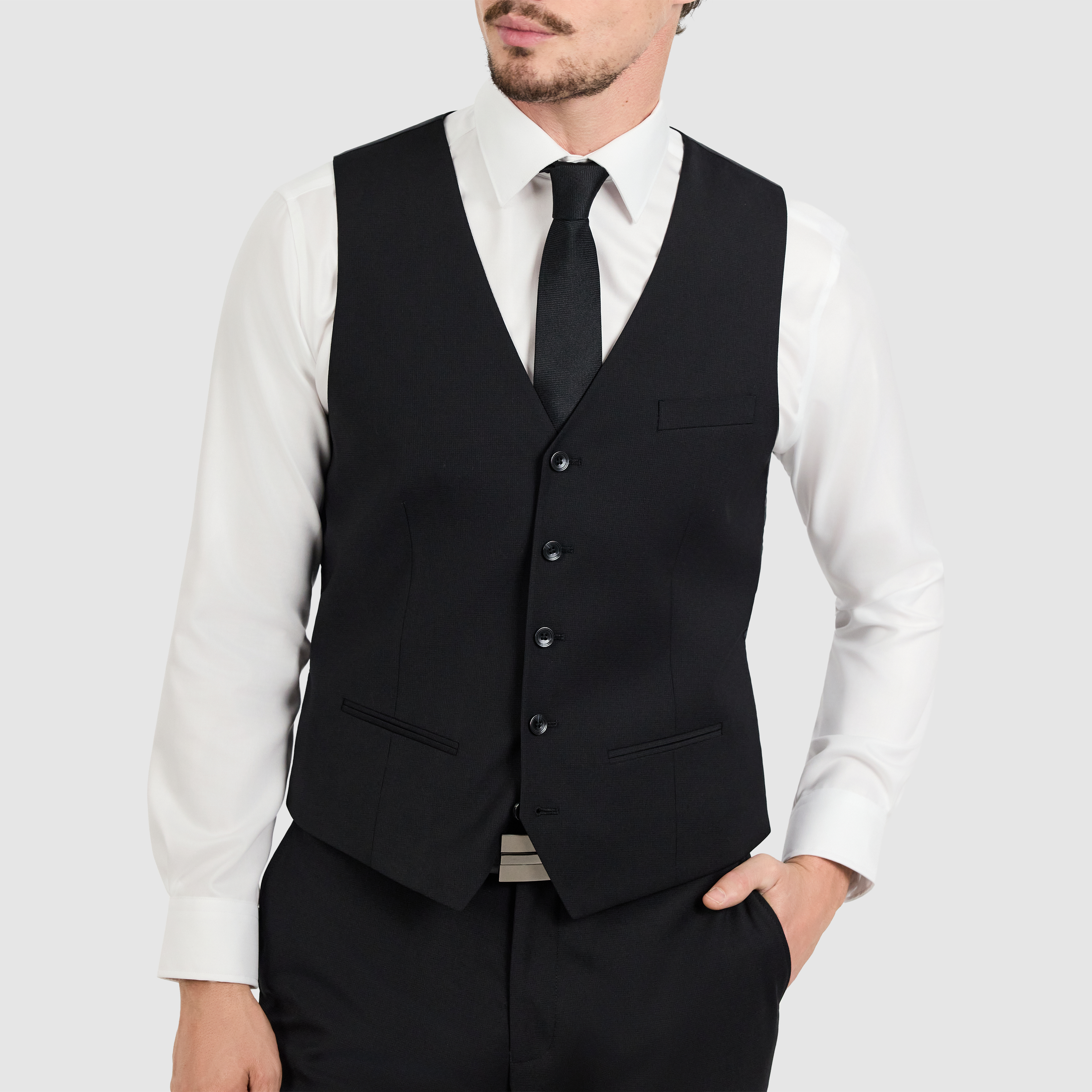 Black Titan Wool Waistcoat