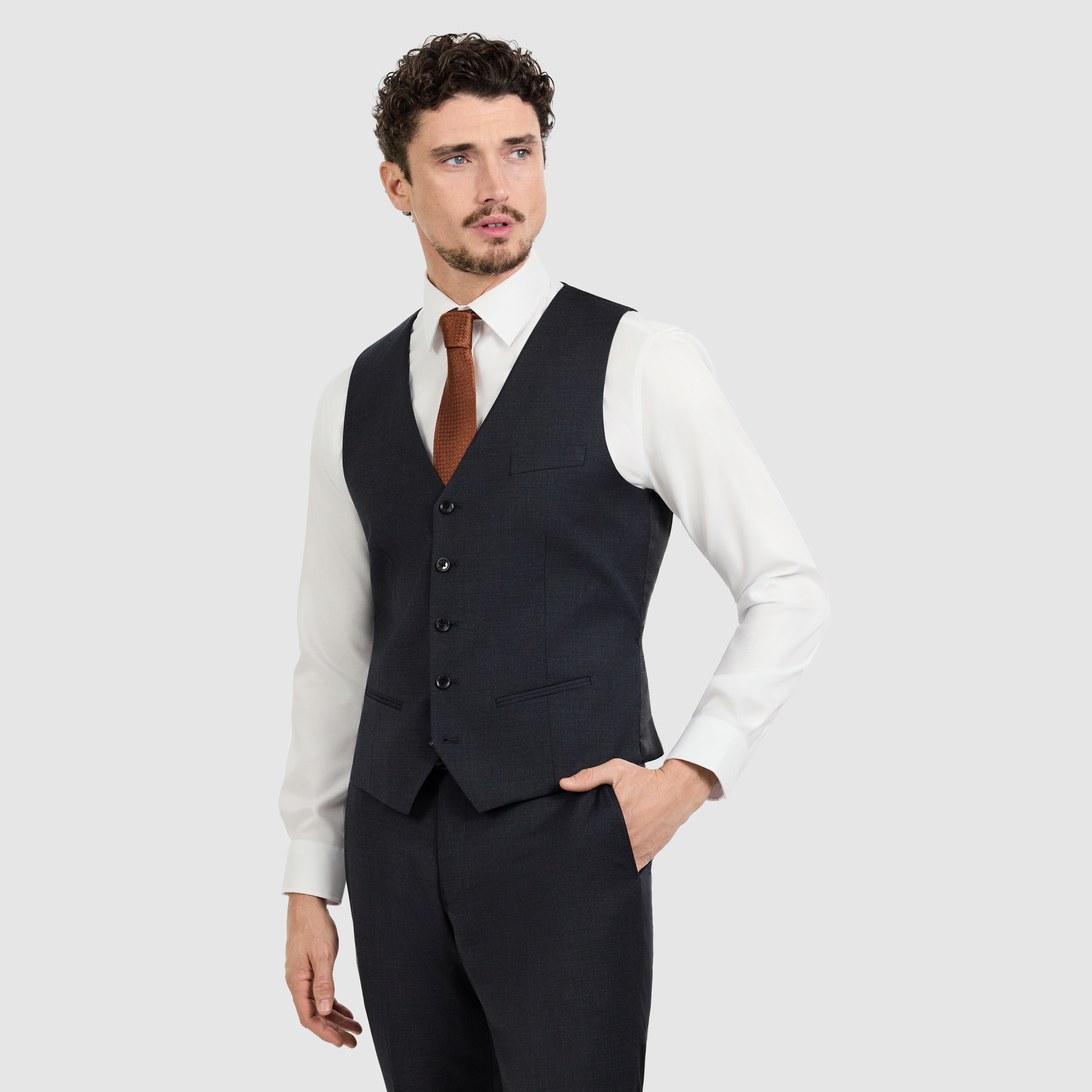 Charcoal Talon Wool Waistcoat