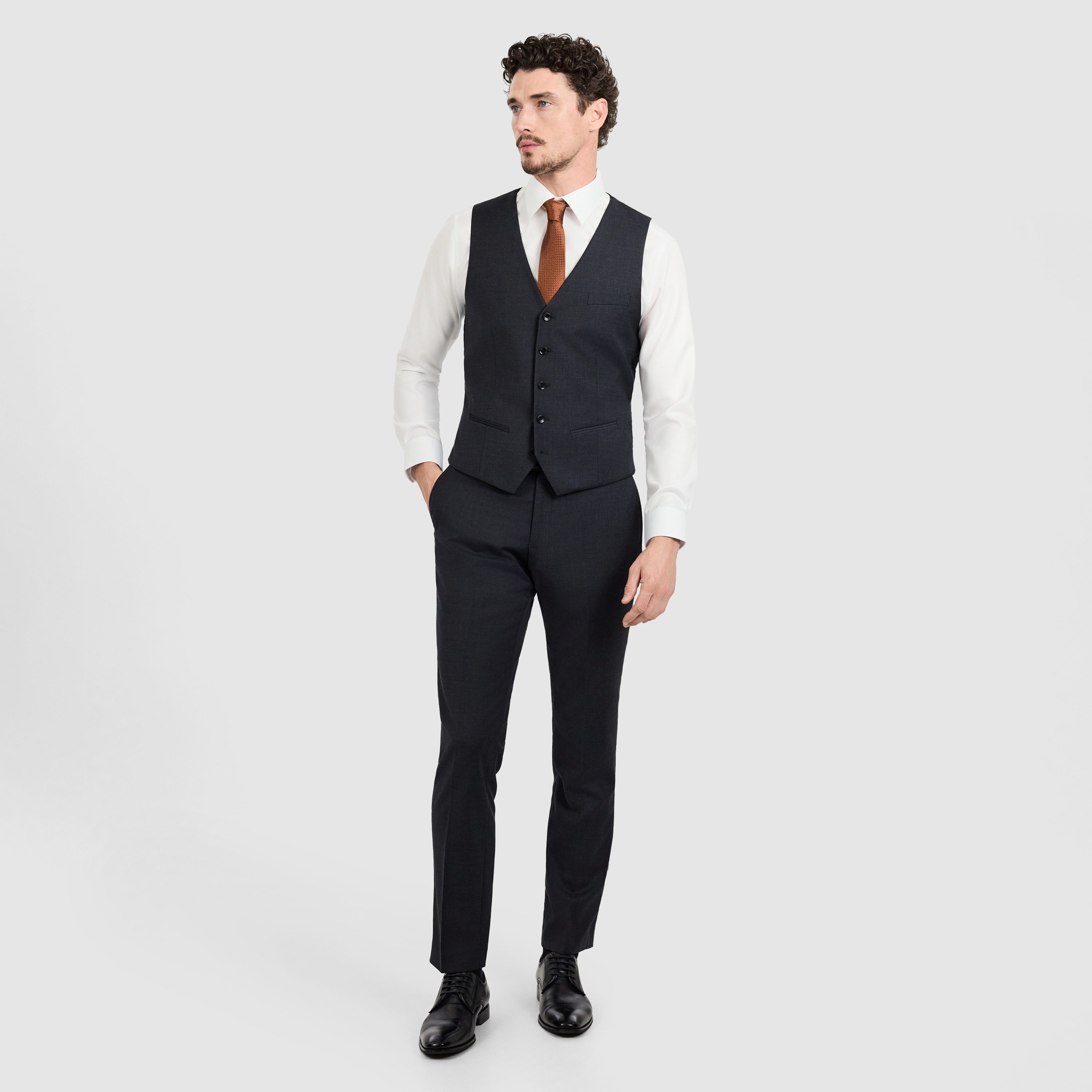 Charcoal Talon Wool Waistcoat